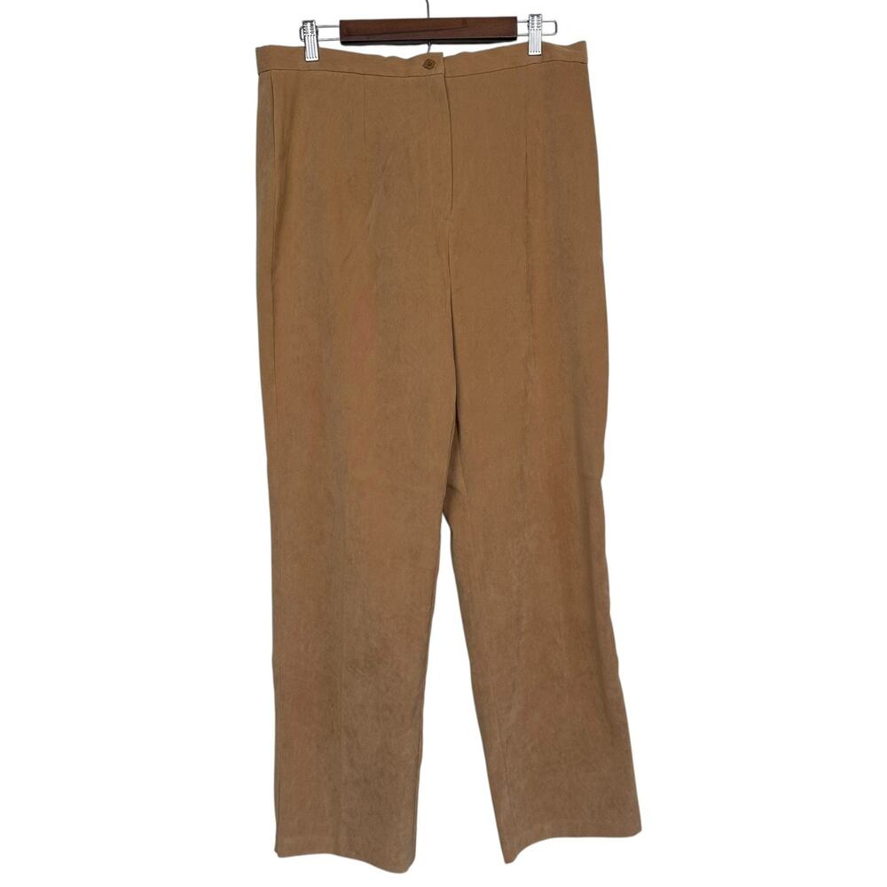 Sag Harbor Women's Camel Moleskin Classic High Rise Stretch Dress Pants Size 16